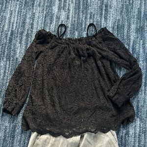 Black cold shoulder Anthropologie top